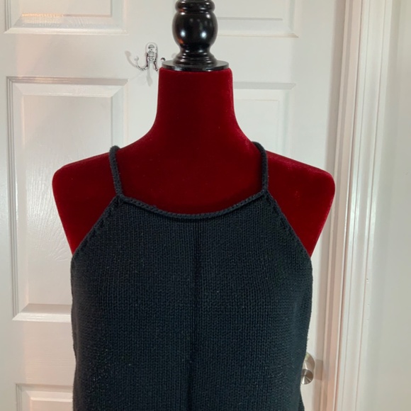 Banana Republic Black Sweater Sleeveless Cable Knit Cotton Tank Size XL - Picture 2 of 8